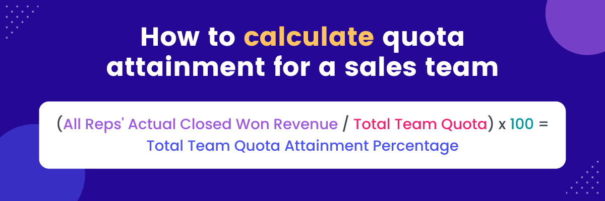 sales team quota attainment calculation